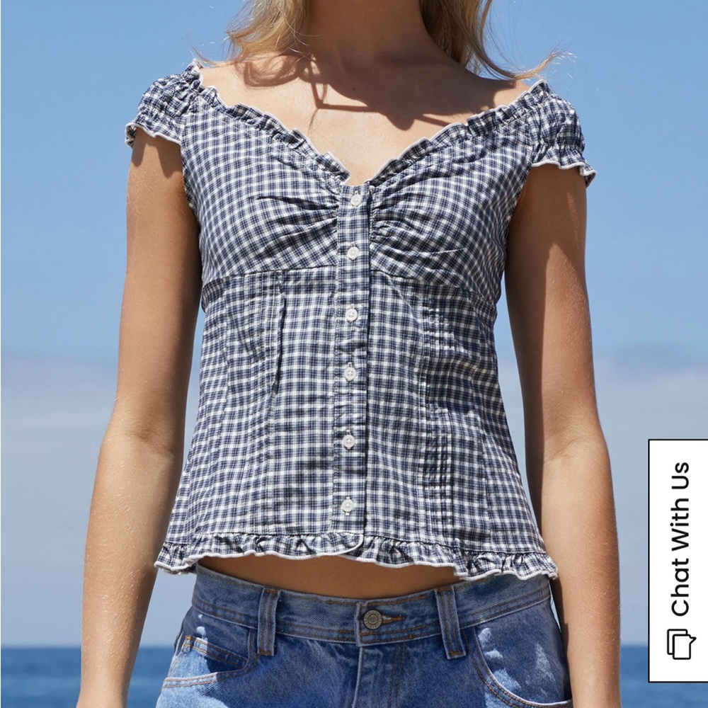brandy melville elana top plaid